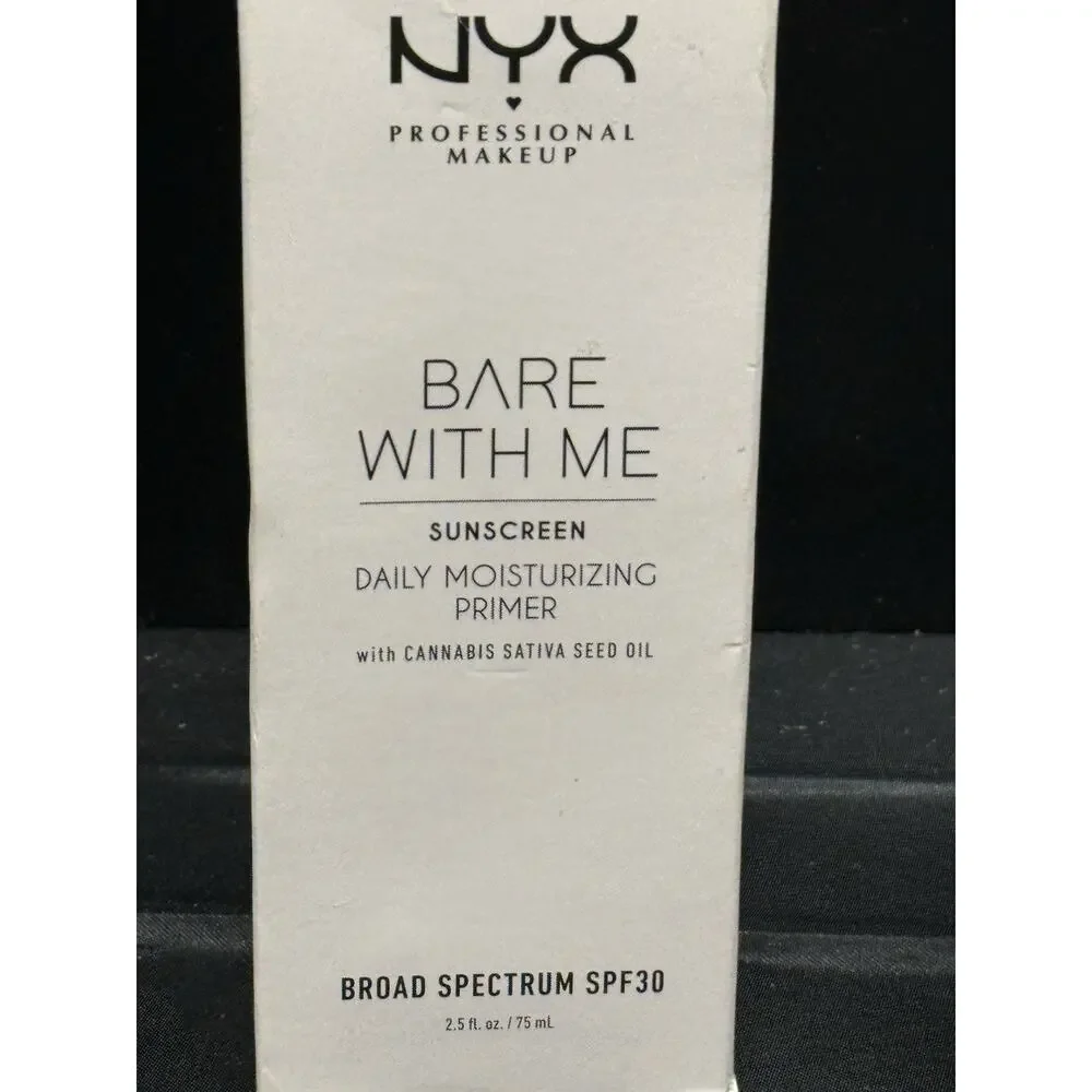 2 NYX Bare With Me Daily Moisturizing Primers 2.5 fl oz SPF 30 Sunscreen